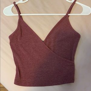 Purple criss cross tank top